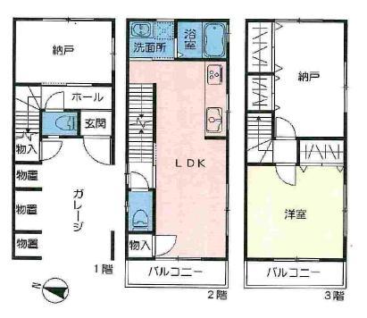 Floor plan. 23.8 million yen, 1LDK + 2S (storeroom), Land area 38.06 sq m , Building area 72.09 sq m