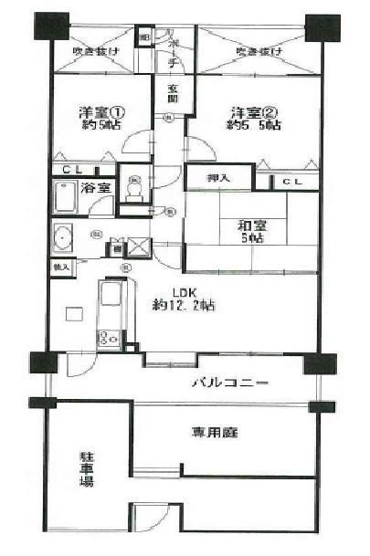 Floor plan. 3LDK, Price 20.8 million yen, Occupied area 75.49 sq m , Balcony area 13.06 sq m