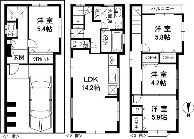 Floor plan. 31,800,000 yen, 4LDK, Land area 61.81 sq m , Building area 116.74 sq m