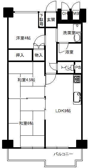 Floor plan. 3LDK, Price 14 million yen, Occupied area 52.79 sq m , Balcony area 5.77 sq m
