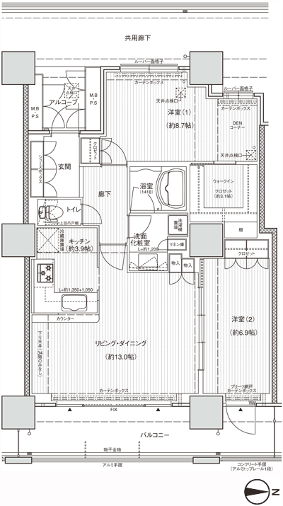 Floor: 2LDK, occupied area: 76.69 sq m, price: 42 million yen