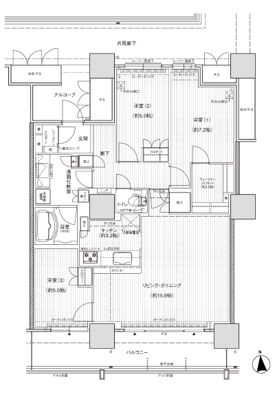 Floor: 3LDK + WIC, the occupied area: 88.04 sq m, Price: 58.5 million yen