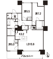 Floor: 3LDK + WIC, the occupied area: 88.04 sq m, Price: 58.5 million yen