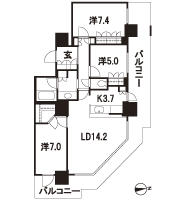 Floor: 3LDK + WIC, the occupied area: 84.71 sq m, Price: 52.3 million yen