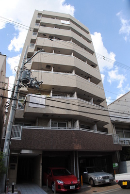 Building appearance. It is slender apartment. 
