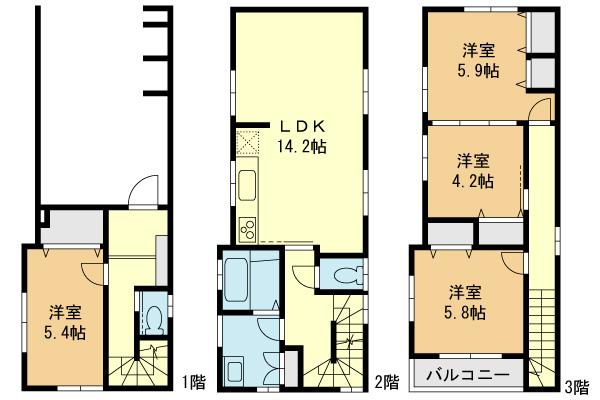 Floor plan. 31,800,000 yen, 4LDK, Land area 61.81 sq m , Building area 116.74 sq m floor plan