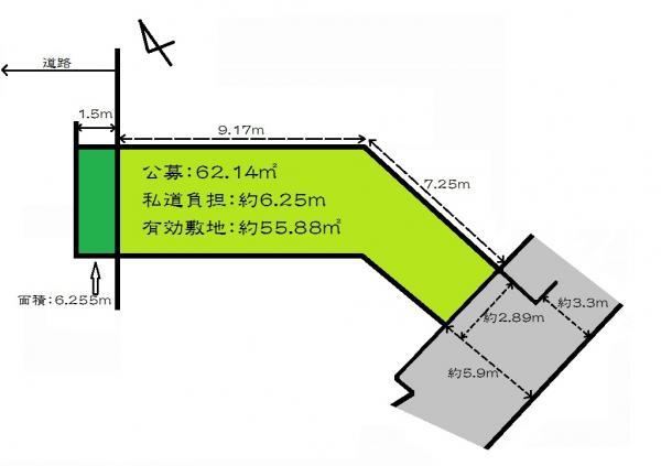 Compartment figure. Land price 13.2 million yen, Land area 55.88 sq m compartment view