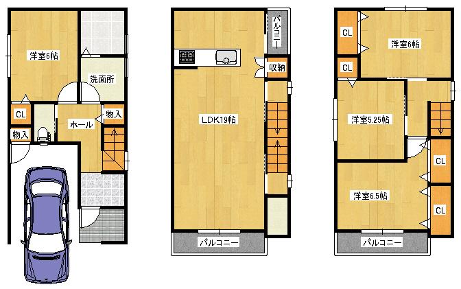 Floor plan. 35,800,000 yen, 4LDK, Land area 57.74 sq m , Building area 120.65 sq m   ◆ Floor plan