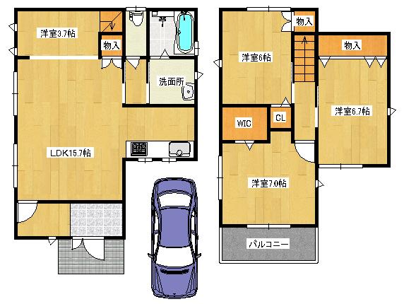 Floor plan. 36,800,000 yen, 4LDK, Land area 86.02 sq m , Building area 92.74 sq m   ◆ Floor plan