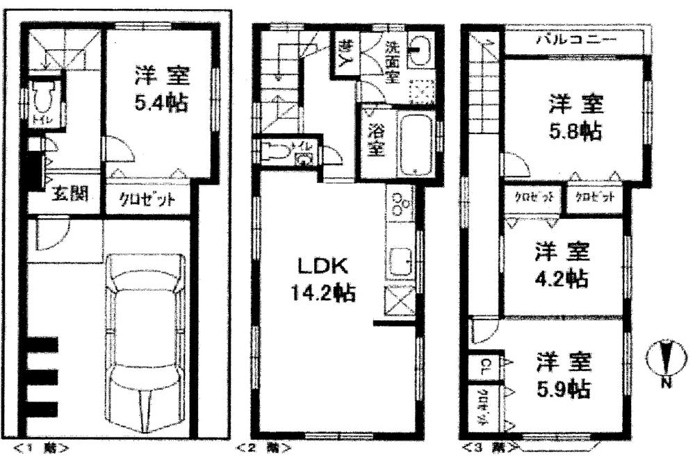 Floor plan. 32,800,000 yen, 4LDK, Land area 61.81 sq m , Building area 116.74 sq m
