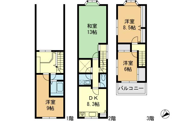 Floor plan. 25,800,000 yen, 4DK, Land area 56.06 sq m , Building area 126.35 sq m