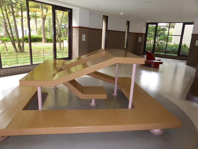 lobby. Installation, such as wooden playground equipment You can see the figure to play even a small child on a rainy day