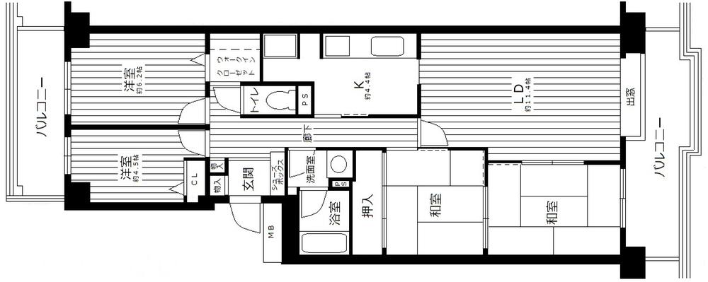 Floor plan. 4LDK, Price 23.8 million yen, Occupied area 84.42 sq m , Balcony area 18.8 sq m