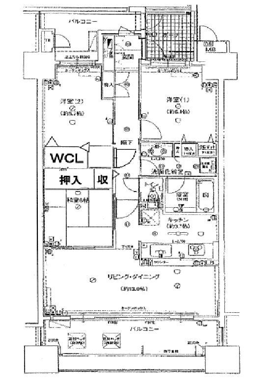 Floor plan. 3LDK, Price 23.8 million yen, Occupied area 77.58 sq m , Balcony area 21.03 sq m 70 square meters more than 3LDK