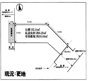 Compartment figure. Land price 13.2 million yen, Land area 62.14 sq m