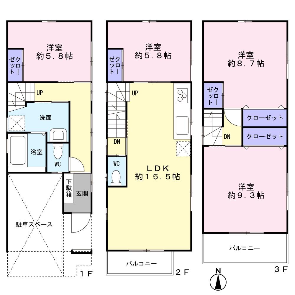 Floor plan. 31,800,000 yen, 4LDK, Land area 59.17 sq m , Building area 117.15 sq m
