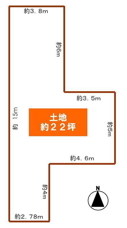 Compartment figure. Land price 30 million yen, Land area 75.11 sq m land about 22 square meters