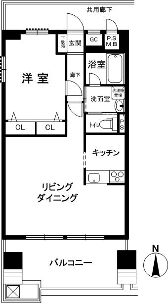 Floor plan. 1LDK, Price 9.98 million yen, Footprint 49.5 sq m , Of balcony area 9.9 sq m spread 1LDK