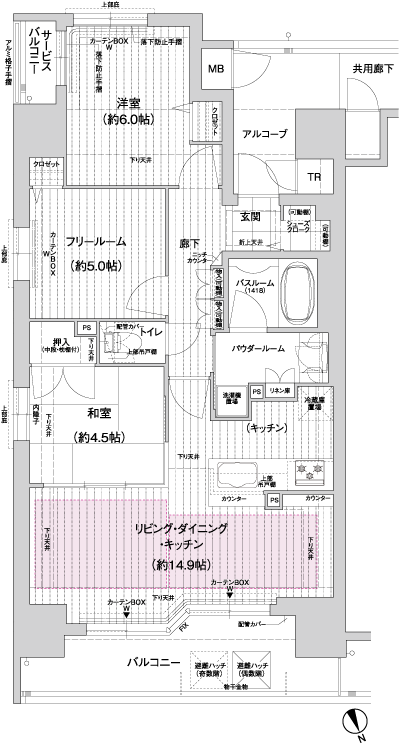 Floor: 2LDK + F, the area occupied: 70.1 sq m, Price: 28,661,400 yen ~ 31,507,000 yen