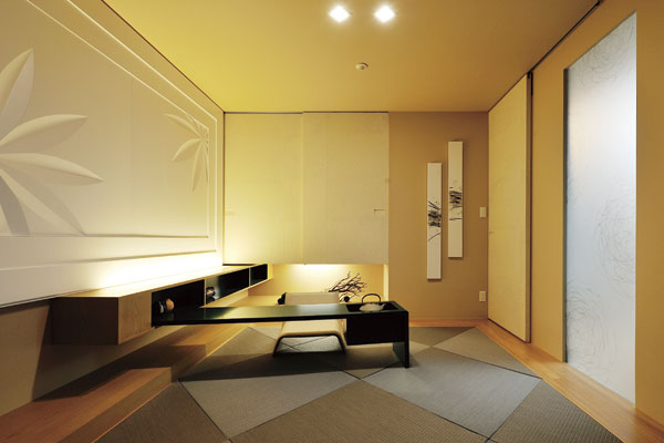 Interior.  [Japanese-style room (tea house)] Modern Japanese-style room will want is referred to as a tea salon rather than a tea house. Is Japanesque coordinate representing the exotic elegance of Japan as seen from abroad as a space of contemporary seat (EG type model room)