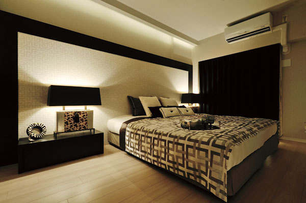 Interior.  [Master bedroom] Feel the warmth of chilling out mind in a stylish atmosphere, It is healing and space of peace (ED type model room)