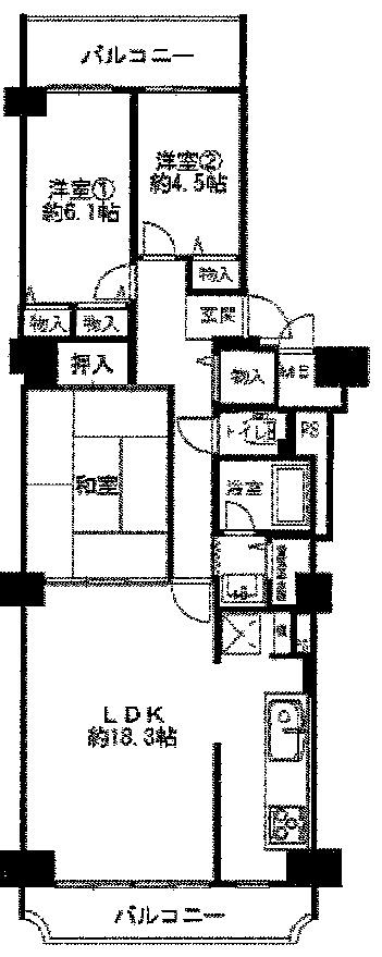Floor plan. 3LDK, Price 17.8 million yen, Occupied area 78.67 sq m , Balcony area 13.93 sq m