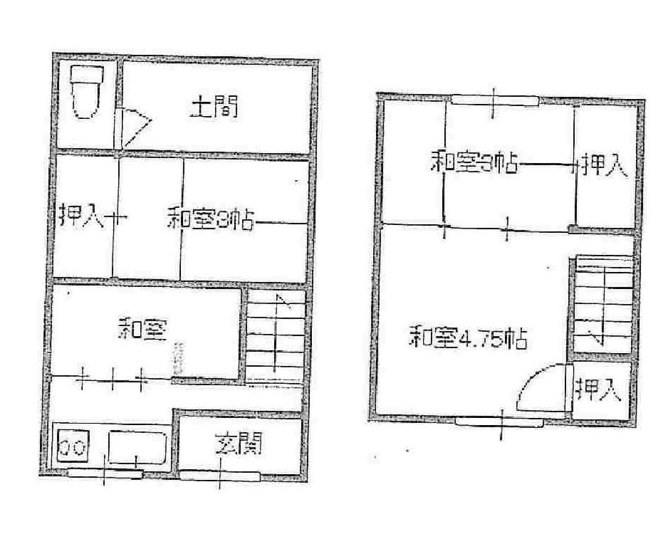 Floor plan. 4.8 million yen, 3DK, Land area 37.59 sq m , Building area 41.67 sq m
