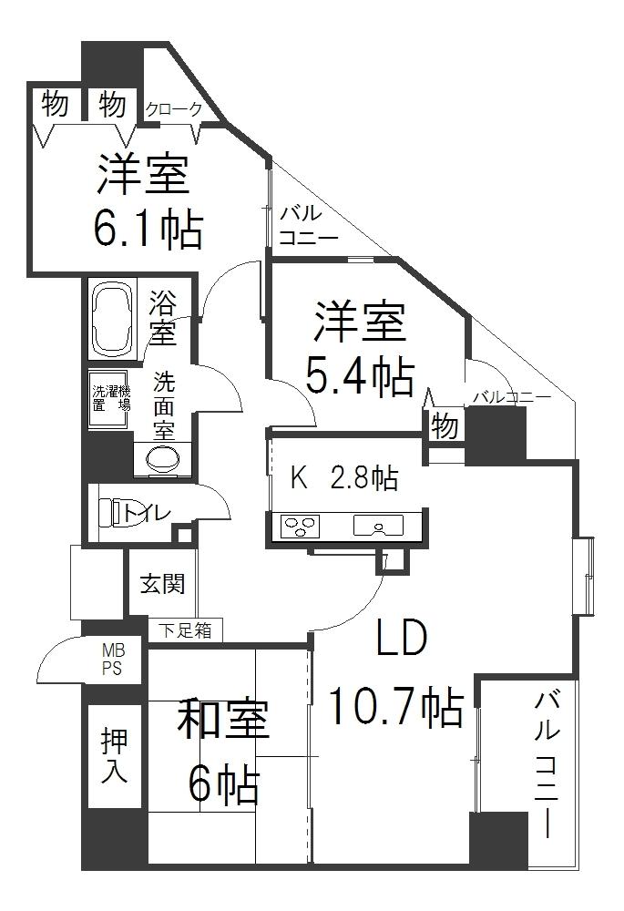Floor plan. 3LDK, Price 17.8 million yen, Occupied area 76.89 sq m , Balcony area 9.18 sq m 3LDK Occupied area / 76.89 sq m