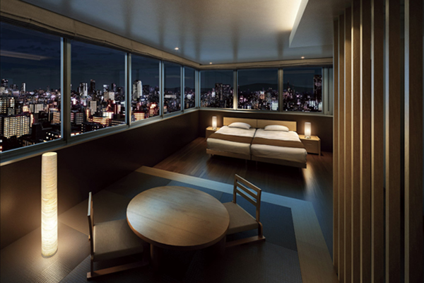Shared facilities.  [Guest rooms] Enjoy a dynamic view of the two-sided lighting Sky Suite.  Tatami corner, bedroom, bathroom, Provided with a toilet, Important, such as friends and parents guests can stay ( ※ And by combining the local 26th floor equivalent to view photos (5 May 2013 shooting), In fact a slightly different / Use fee Yes. Rendering)