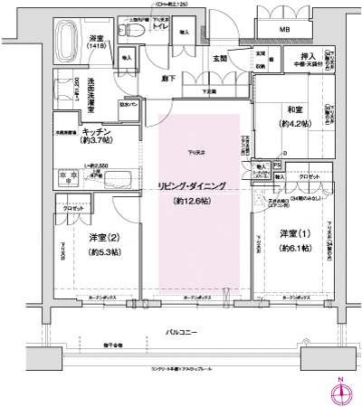 Floor: 3LDK, occupied area: 73.77 sq m, Price: 38.3 million yen