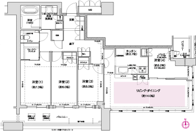 Floor: 4LDK, occupied area: 95.57 sq m, Price: 54.2 million yen