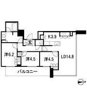 Floor: 3LDK, occupied area: 77.91 sq m, Price: 42.1 million yen