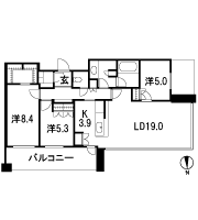 Floor: 3LDK, occupied area: 94.69 sq m, Price: 62.5 million yen