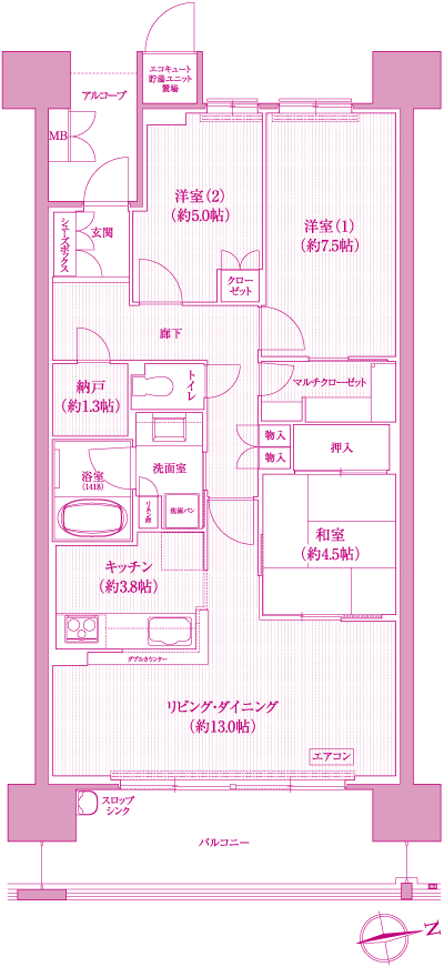 Floor: 3LDK, occupied area: 80.51 sq m, Price: 33,180,000 yen ~ 36,180,000 yen