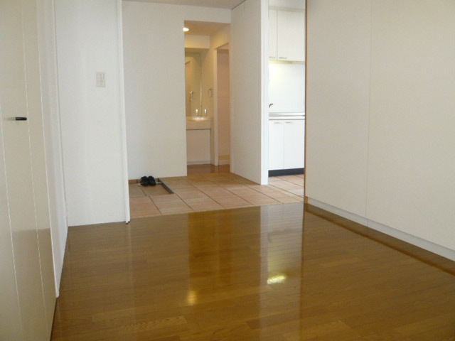 Living and room. Flooring shiny