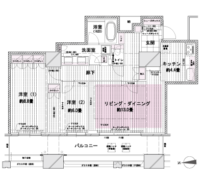 Floor: 2LDK, the area occupied: 80.1 sq m, Price: 53.6 million yen