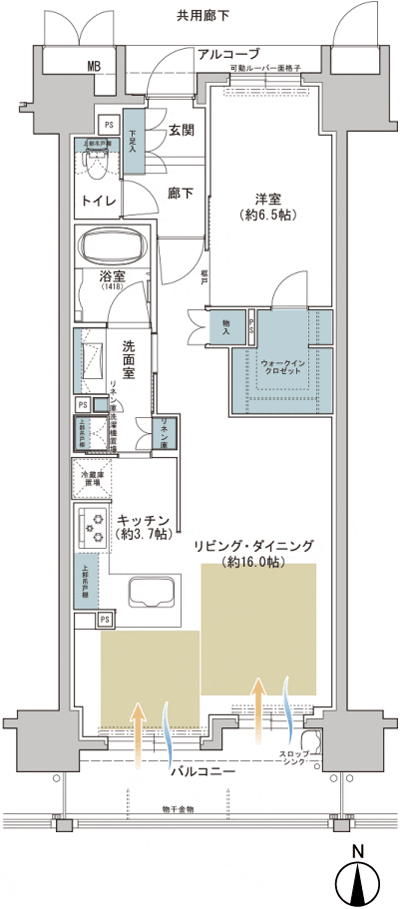 Floor: 1LDK + WIC, the occupied area: 60.55 sq m, Price: 29.6 million yen ・ 34,500,000 yen