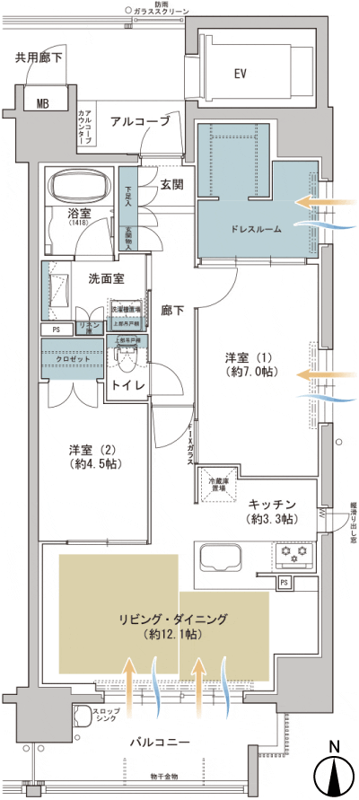 Floor: 2LDK + DR, occupied area: 67.81 sq m, Price: 39.3 million yen