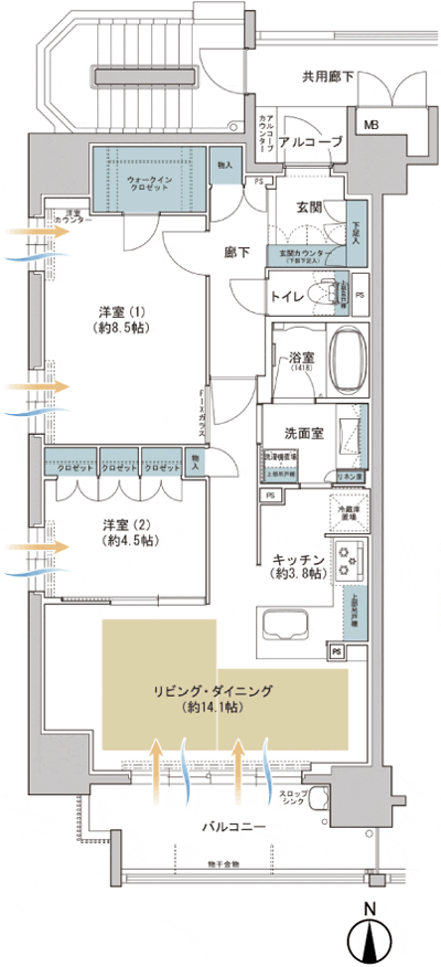 Floor: 2LDK + WIC, the occupied area: 73.94 sq m, Price: 42.4 million yen