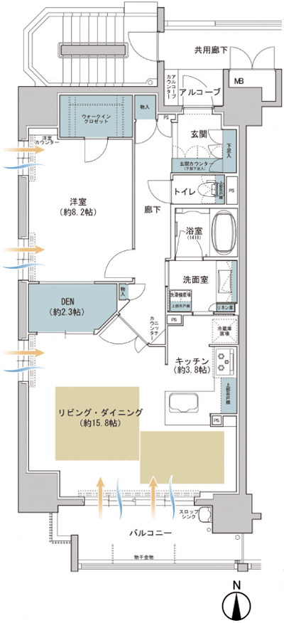Floor: 1LDK + DEN + WIC, the occupied area: 73.94 sq m, Price: 42.4 million yen