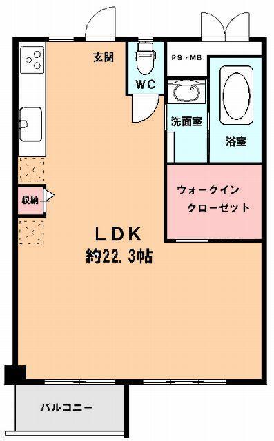 Floor plan. 1LK + S (storeroom), Price 14.8 million yen, Occupied area 53.22 sq m , Balcony area 3.3 sq m