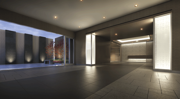 Features of the building.  [Entrance hall] Rendering