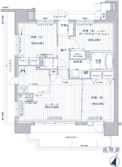 Floor: 3LDK ・ 2LDK + S, the area occupied: 65.6 sq m, Price: 26,980,000 yen ・ 32,480,000 yen