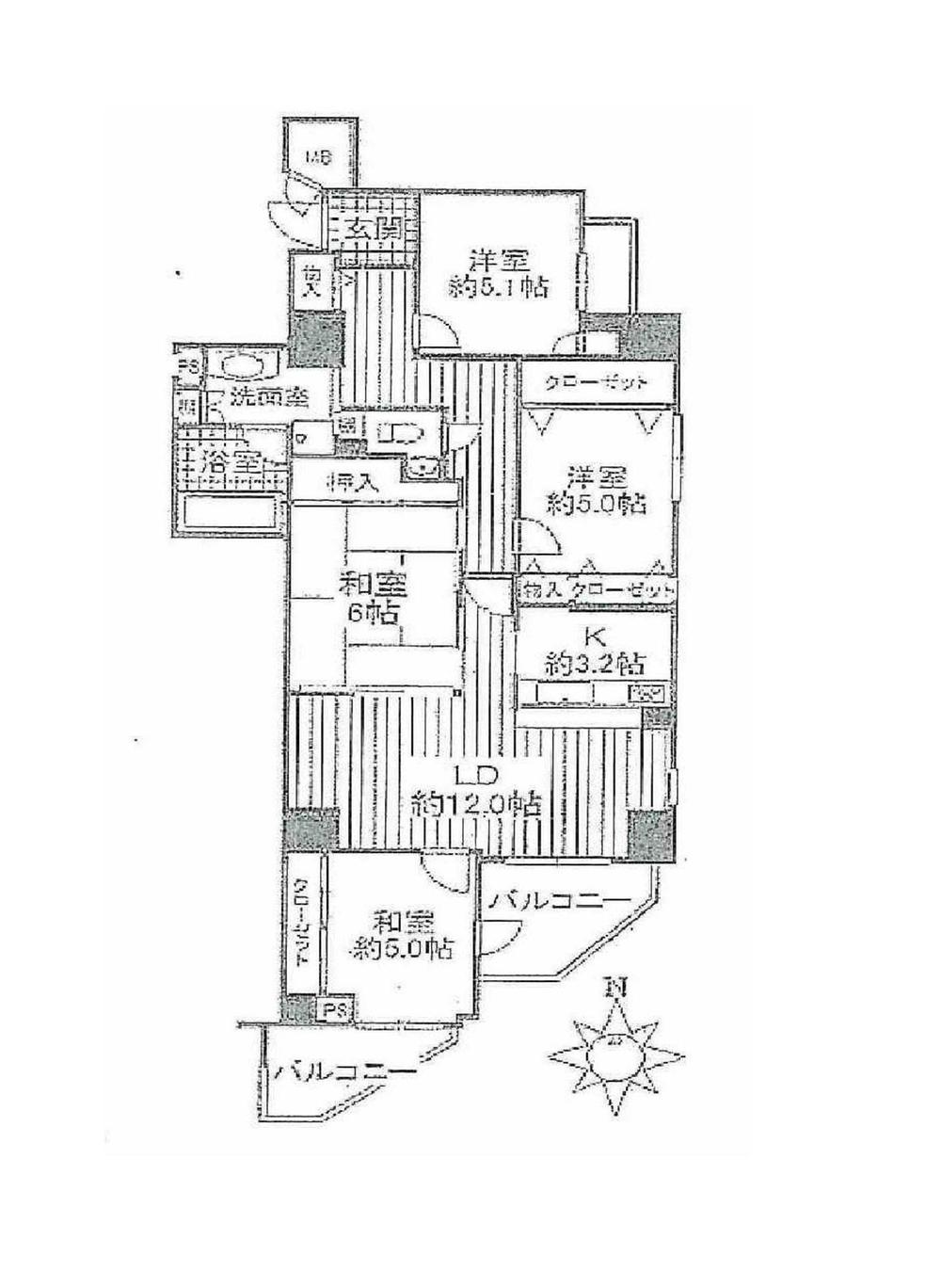 Floor plan. 4LDK, Price 36,900,000 yen, Occupied area 89.01 sq m , Balcony area 9.9 sq m floor plan