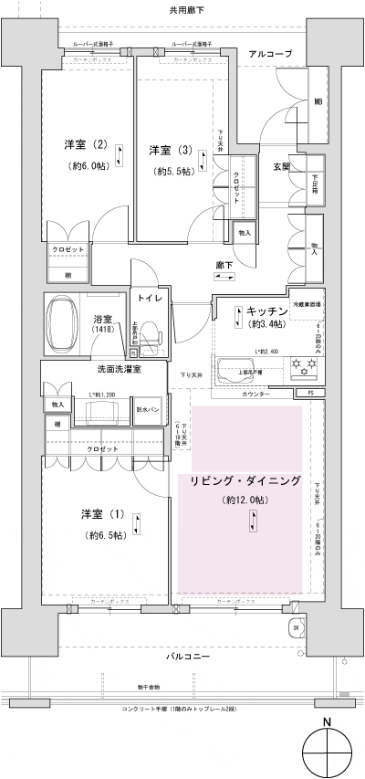 Floor: 3LDK, occupied area: 77.79 sq m, Price: 35,390,000 yen