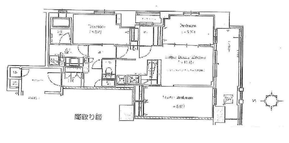 Floor plan. 2 along the line more accessible 						 / 							Energy-saving water heaters 						 / 							It is close to the city 						 / 							Facing south 						 / 							System kitchen 						 / 							Bathroom Dryer 						 / 							Corner dwelling unit 						 / 							Yang per good 						 / 							Share facility enhancement 						 / 							Flat to the station 						 / 							A quiet residential area 						 / 							High floor 						 / 							Washbasin with shower 						 / 							Face-to-face kitchen 						 / 							Security enhancement 						 / 							Wide balcony 						 / 							South balcony 						 / 							Bicycle-parking space 						 / 							Elevator 						 / 							Warm water washing toilet seat 						 / 							The window in the bathroom 						 / 							TV monitor interphone 						 / 							High-function toilet 						 / 							Ventilation good 						 / 							water filter 						 / 							Pets Negotiable 						 / 							Floor heating 						 / 							Delivery Box 						 / 							Bike shelter