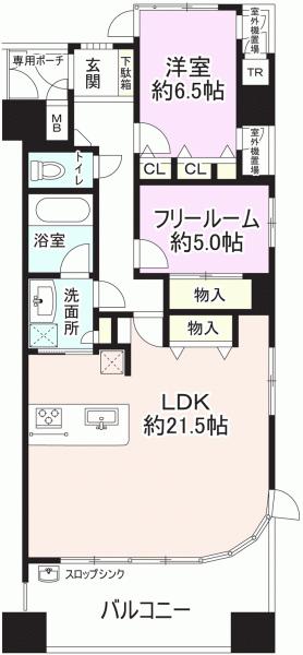 Floor plan. 2LDK, Price 35,800,000 yen, Footprint 79.8 sq m , Balcony area 14.99 sq m