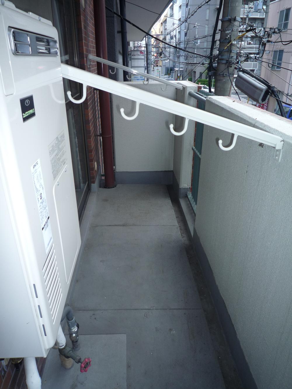 Balcony. South balcony part.  Look to the left is the water heater.