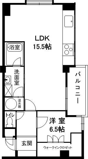 Floor plan. 1LDK, Price 14.5 million yen, Occupied area 57.23 sq m , Balcony area 4.96 sq m