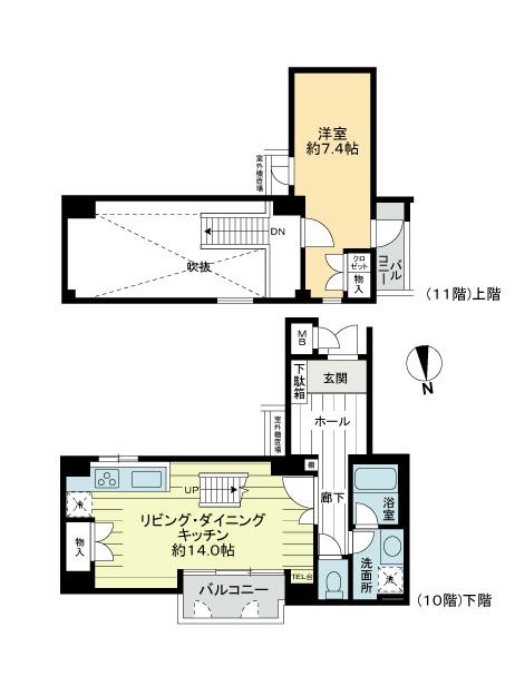 Floor plan. 1LDK, Price 15.8 million yen, Occupied area 55.12 sq m , Balcony area 6.66 sq m floor plan